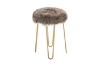 Picture of DAMAR Round Fur Stool with Metal Legs (Grey)