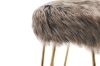 Picture of DAMAR Round Fur Stool with Metal Legs (Grey)