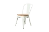 Picture of TOLIX Replica Dining Chair with Light Wood Seat- Matte White