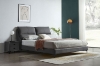 Picture of ROMEO Genuine Leather Bed Frame in Queen/Eastern King Sizes (Dark Grey)