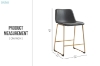 Picture of KRISTA Bar Chair with Golden Legs (Black)