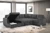 Picture of MICAH Corduroy Sectional Sofa/Pull-Out Sofa Bed with USB Charging Port - Chaise Facing Right