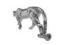 Picture of GEKO Large Silver Leopard Ornament Home Decoration (37.5"x15.5")