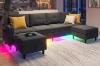 Picture of KINSLEY Modular Sectional Sofa with Wireless Charging, USB & Type-C Ports, and LED Lighting (Dark Grey)
