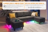 Picture of KINSLEY Modular Sectional Sofa with Wireless Charging, USB & Type-C Ports, and LED Lighting (Dark Grey)
