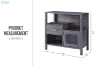 Picture of Remy Open Shelves Storage Cabinet with Drawer & Glass Door (Grey)