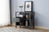 Picture of Remy Open Shelves Storage Cabinet with Drawer & Glass Door (Grey)
