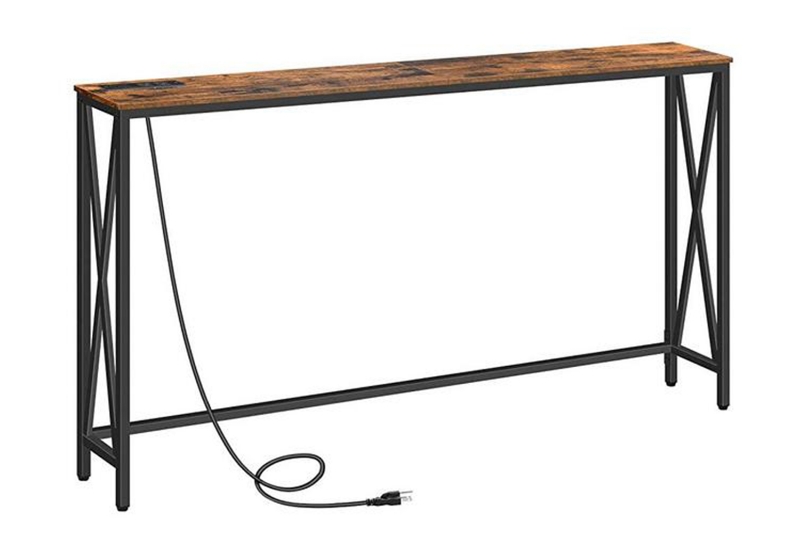 Picture of LITON Console Table with Power Outlet (Rustic Brown)