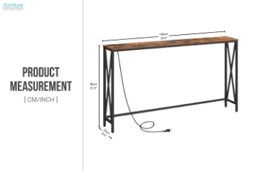 Picture of LITON Console Table with Power Outlet (Rustic Brown)