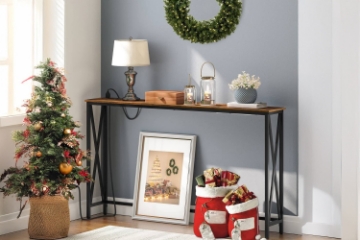 Picture of LITON Console Table with Power Outlet (Rustic Brown)