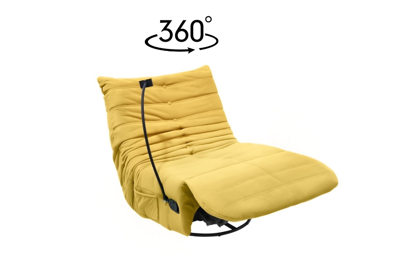 Picture of REPLICA TOGO 360° Swivel Reclining Lounge Chair with Mobile Holder (Yellow) 