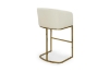 Picture of TRYTON H40" Bar Stool with Arms & Golden Finish Base (White) 