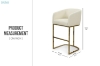 Picture of TRYTON H40" Bar Stool with Arms & Golden Finish Base (White) 