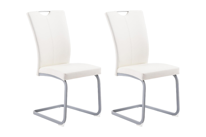 Picture of EDAN High Back Dining Chair with Lacquered Base (Pearl White) - 2 Chairs in 1 Carton