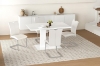 Picture of EDAN High Back Dining Chair with Lacquered Base (Pearl White) 