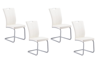 Picture of EDAN High Back Dining Chair with Lacquered Base (Pearl White) - 4 Chairs in 1 Carton