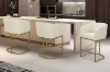 Picture of TRYTON H36" Bar Stool with Arms & Golden Finish Base (White)
