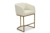 Picture of TRYTON H36" Bar Stool with Arms & Golden Finish Base (White)