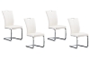 Picture of EDAN High Back Dining Chair with Chromed Base (Pearl White) 