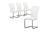 Picture of EDAN High Back Dining Chair with Chromed Base (Pearl White) 