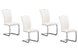 Picture of EDAN High Back Dining Chair with Chromed Base (Pearl White) - 4 Chairs in 1 Carton
