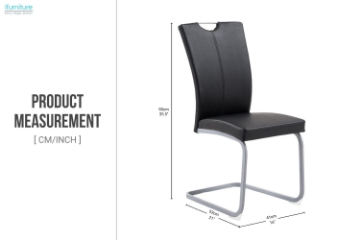 Picture of EDAN High Back Dining Chair with Powder Coating Base (Elegant Black)