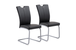 Picture of EDAN High Back Dining Chair with Lacquered Base (Elegant Black) - 2 Chairs in 1 Carton