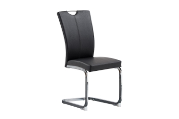 Picture of EDAN High Back Dining Chair with Chromed Base (Elegant Black)