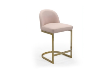 Picture of Kalay 23" Height Bar Stool with Golden Finish Base  for Customized Height Counter Top Only (Pink) 