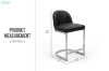 Picture of KALAY H32.5" Bar Stool with Chromed Finish Base (Black)  