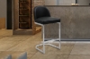 Picture of KALAY H36.5" Bar Stool with Chromed Finish Base (Black)  