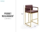 Picture of DAKOTA Bar Stool with Arms & Golden Finish Base (Wine Red)