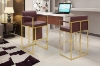 Picture of DAKOTA Bar Stool with Arms & Golden Finish Base (Wine Red)