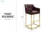 Picture of HESPER Bar Stool with Arms & Golden Finish Base (Wine Red) 