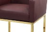 Picture of HESPER Bar Stool with Arms & Golden Finish Base (Wine Red) 