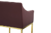 Picture of HESPER Bar Stool with Arms & Golden Finish Base (Wine Red) 