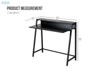 Picture of EMMI 100 Dual-Tier Office Desk with Shelf (Black)