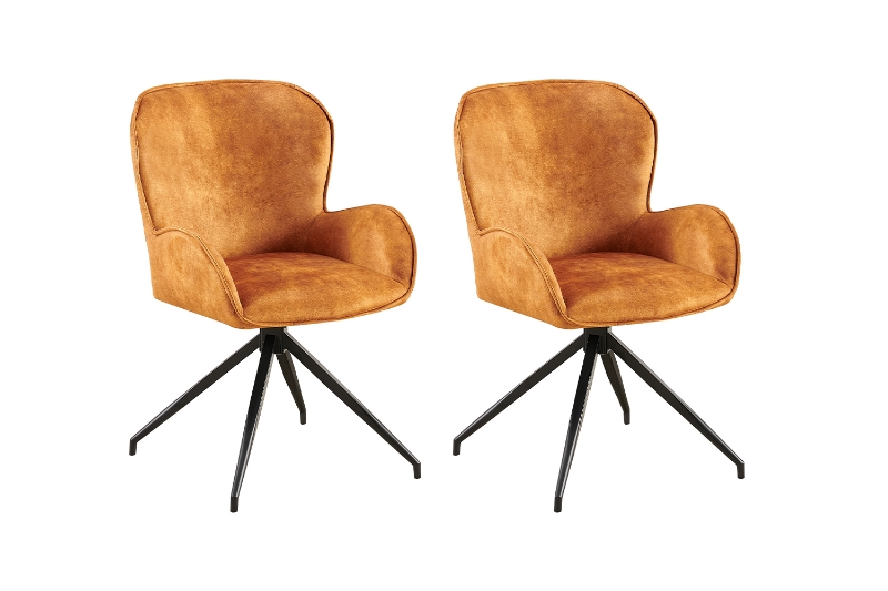 Picture of DUMBO 360° Swivel Dining Chair (Caramel) - 2 Chairs in 1 Carton