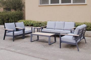 Picture of BONDI 6PC Aluminium Outdoor Lounge Sofa Set (Dark Grey)