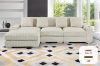 Picture of WINSTON Premium Corduroy Modular Sectional Sofa with Cup Holders & USB Ports (Beige) - Chaise Facing Left