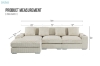 Picture of WINSTON Premium Corduroy Modular Sectional Sofa with Cup Holders & USB Ports (Beige) - Chaise Facing Left