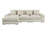 Picture of WINSTON Premium Corduroy Modular Sectional Sofa with Cup Holders & USB Ports (Beige) - Chaise Facing Left