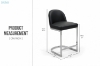Picture of Kalay 23" Height Bar Stool with Chromed Finish Base for Customized Height Counter Top Only (Black) 