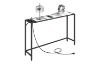 Picture of SOLENE Tempered Glass Console Table with Power Outlets 