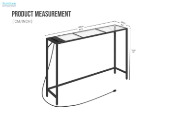 Picture of SOLENE Tempered Glass Console Table with Power Outlets 