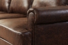 Picture of CASPER Foil-finished Fabric 3-Seater Sofa (Dark Brown) 