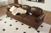 Picture of CASPER Foil-finished Fabric 3-Seater Sofa (Dark Brown) 