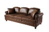 Picture of CASPER Foil-finished Fabric 3-Seater Sofa (Dark Brown) 