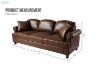 Picture of CASPER Foil-finished Fabric 3-Seater Sofa (Dark Brown) 