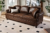 Picture of CASPER Foil-finished Fabric 3-Seater Sofa (Dark Brown) 